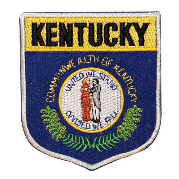 State Flag Shield Kentucky Patch Badge Travel USA Embroidered Iron On Applique