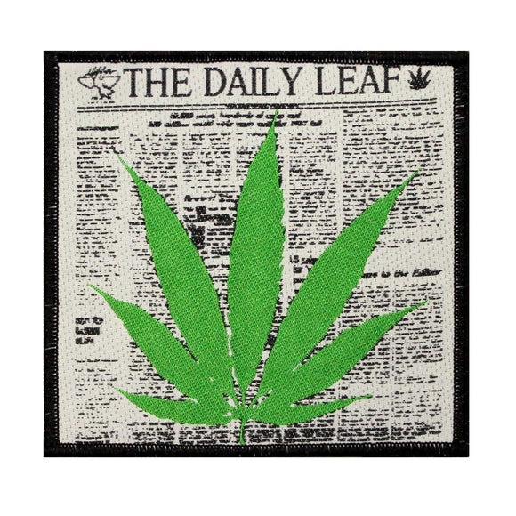 The Daily Leaf Patch Pot Marijuana Hippie Badge Woven Sew On Applique