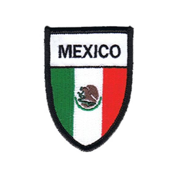Flag Of Mexico Shield Patch Badge Country Team Embroidered Iron On Applique