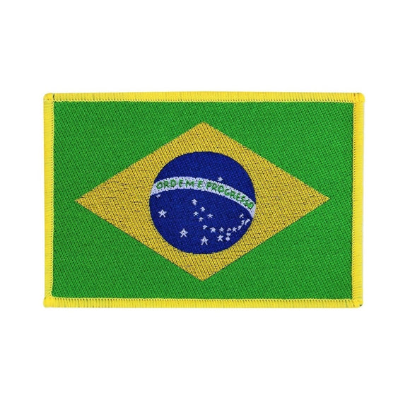 Brazil Country Flag Patch Badge National Travel Symbol Woven Sew On Applique