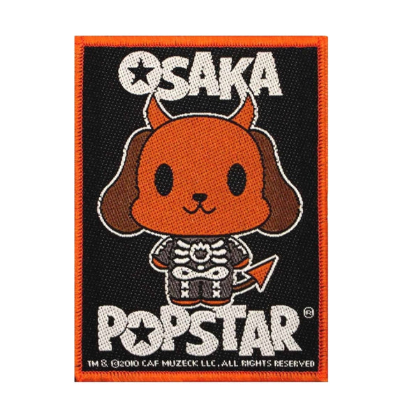 Osaka Popstar Devil Dog Skeleton Patch Punk Rock Band Woven Sew On Applique