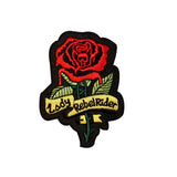 Lady Rebel Rider Patch Red Rose Biker Motorcycle Embroidered Iron On Applique