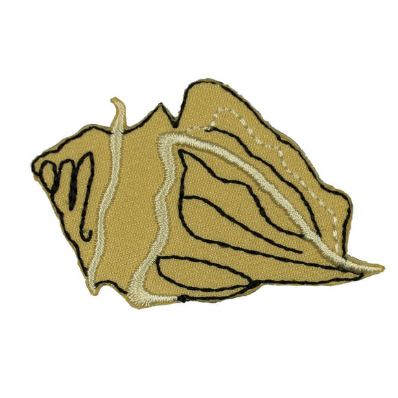 ID 0335 Conch Seashell Patch Tropical Ocean Beach Embroidered Iron On Applique
