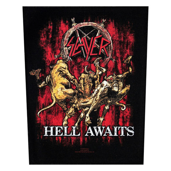 XLG Slayer Hell Awaits Back Patch Thrash Metal Music Jacket Sew On Applique