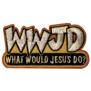 WWJD What Would Jesus Do Patch Christian Faith Religion Shiny Iron On Applique