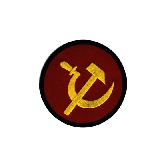 Hammer & Sickle Patch Icon Embroidered Iron On Applique