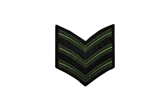 Olive Military Stripes Patch Chevron Pattern Embroidered Iron On Applique