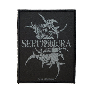 Sepultura Black Bone Logo Patch Heavy Metal Music Band Woven Sew On Applique