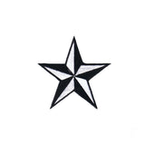2 INCH White Black Nautical Star Patch Navigation Embroidered Iron on Applique