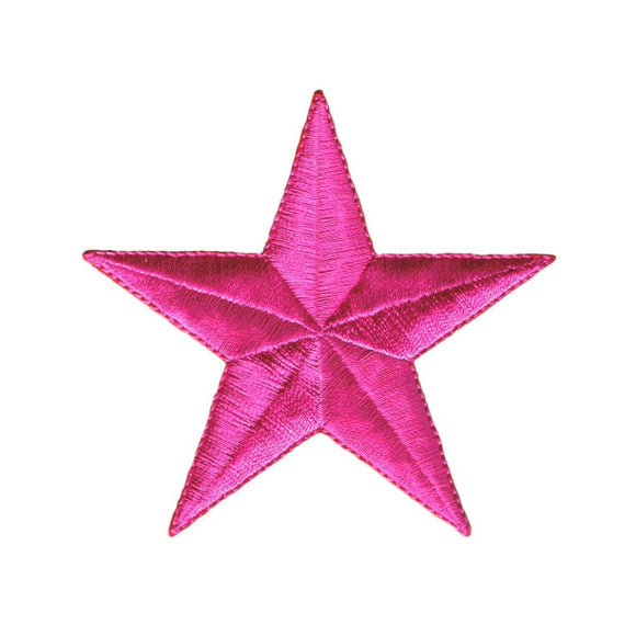 3 Inch Pink Star Patch Shapes Astronomy Astrology Embroidered Iron On Applique