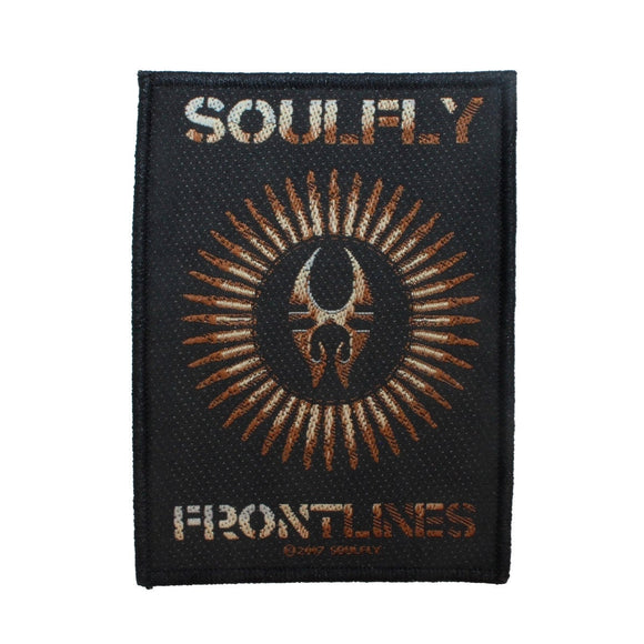 Soulfly Frontlines Patch Single Art Death Metal Band Music Woven Sew On Applique