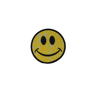 Smiley Face Patch Gold Smiley Faces Emoji Happy Hippie Woven Sew On Applique
