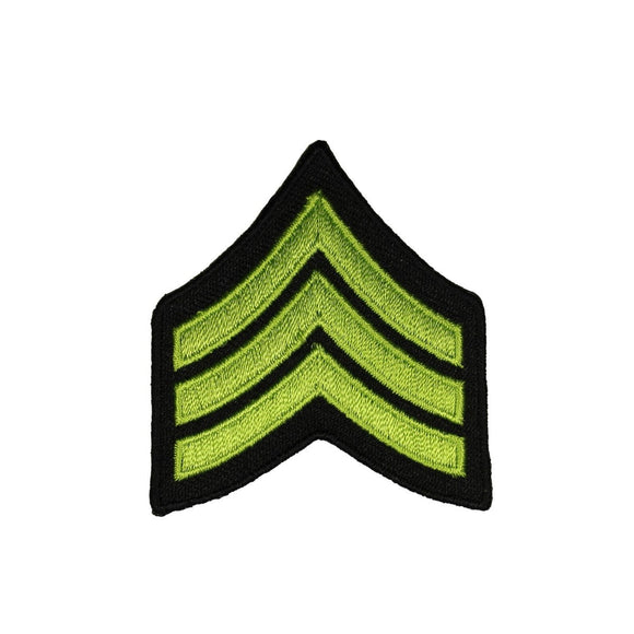 Olive Green Military Stripes Patch Rank Chevron Embroidered Iron On Applique