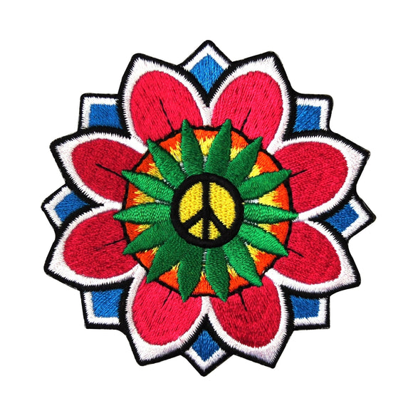 Daisy Peace Sign Flower Patch Hippie Groovy Embroidered Love Iron On Applique
