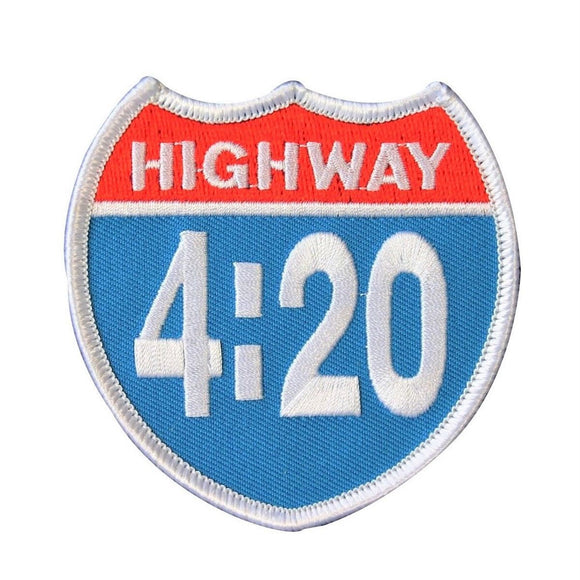 US Interstate Highway 420 Patch Daily Toker Stoner Embroidered Iron On Applique