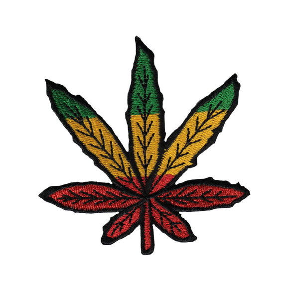 Large Rastafari Pot Leaf Die Cut Patch Reggae Cannabis Craft Iron On Applique