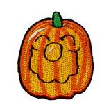 ID 0801A Happy Jack O Lantern Patch Pumpkin Smile Embroidered Iron On Applique