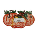 ID 0825 Trio of Pumpkins Patch Halloween Harvest Embroidered Iron On Applique