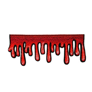 Dripping Blood Strip Patch Oozing Horror Fan Decor Kreepsville Iron On Applique