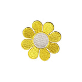 2 Inch Daisy Yellow Petals White Center Patch Hippie Flower Iron On Applique