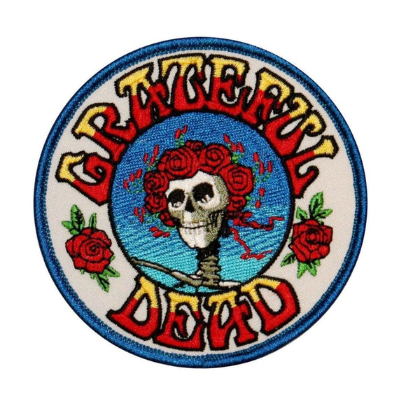 Grateful Dead Skull & Roses Patch Music Band Mascot Embroidered Iron On Applique