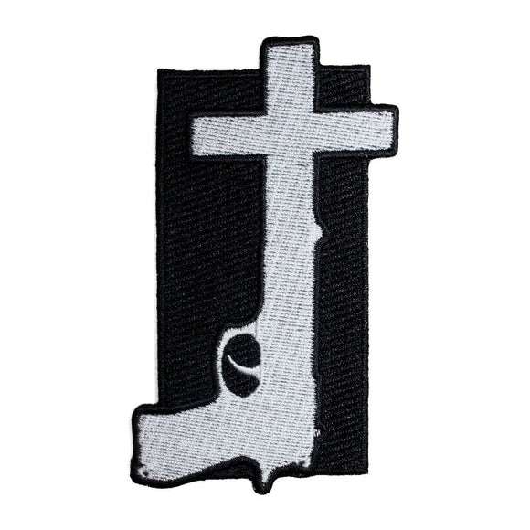 Nine Inch Nails God Given Patch Band Art Year Zero Gun Cross Iron On Applique