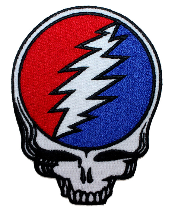 Grateful Dead Die-Cut Steal Your Face Patch Skull Band Logo Iron On Applique
