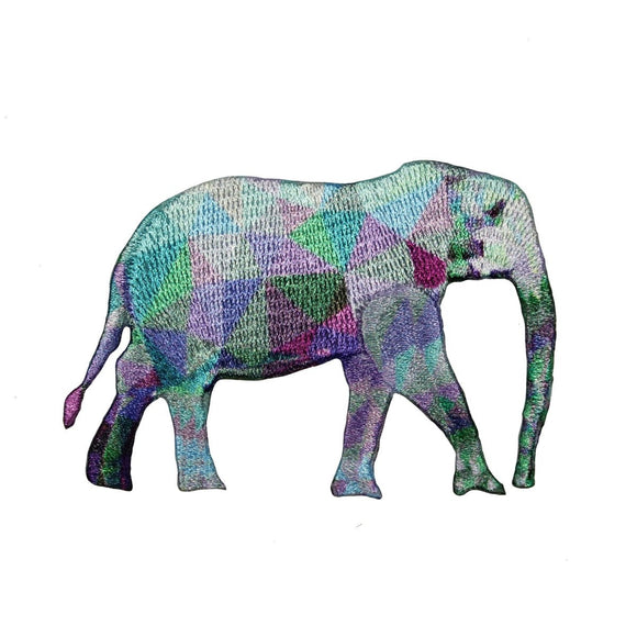 Geometric Elephant Head Patch Animal Sublimation Embroidery Iron On Applique