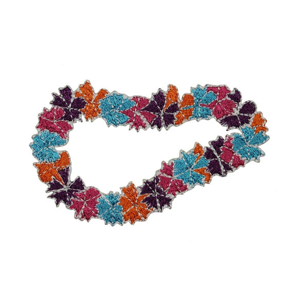 Hawaiian Lei Patch Colorful Flower Necklace Wreath Embroidered Iron On Applique