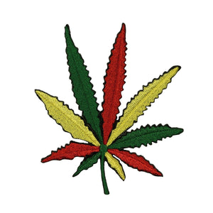 Rastafari Pot Leaf Patch Weed Smoke Symbol Badge Embroidered Iron On Applique