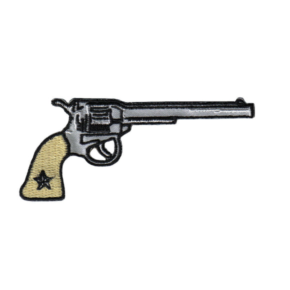 Western Pistol Patch Firearm Right Facing Badge Embroidered Iron On Applique
