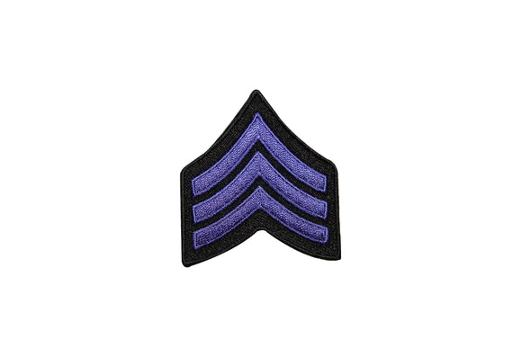 Purple Military Stripes Patch Shape Chevron Embroidered Iron On Applique