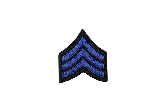 Blue Military Stripes Patch Chevron Pattern Embroidered Iron On Applique