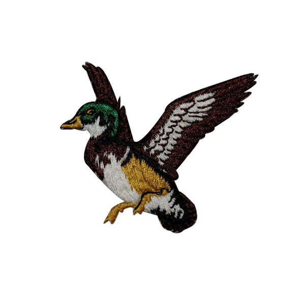 Duck Flying Patch Mallard Hunting Sport Waterfowl Embroidered Sew On Applique