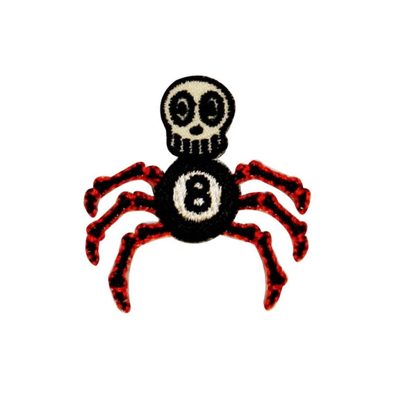 Artist Chico Von Spoon Skull 8 Ball Patch Spider Embroidered Iron On Applique