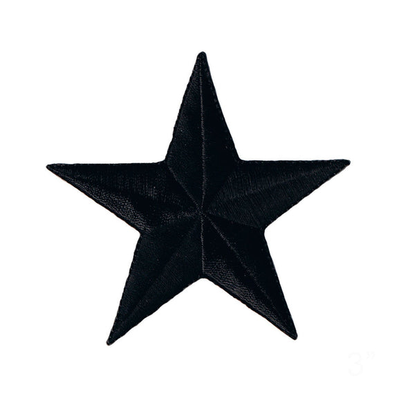 3 INCH Black Star Patch Shapes Astronomy Astrology Embroidered Iron On Applique