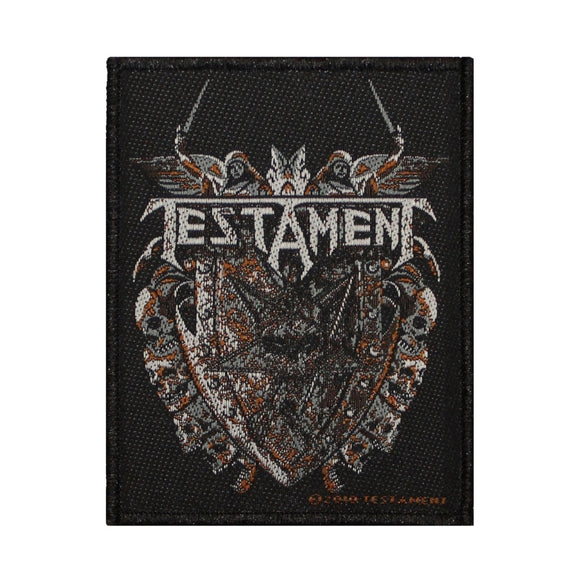 Testament Shield Patch Thrash Metal Music Band Art Woven Sew On Applique