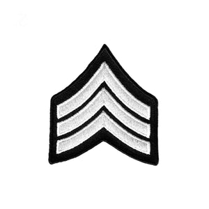 White Military Stripes Patch Rank Services Chevrons Embroidered Iron On Applique