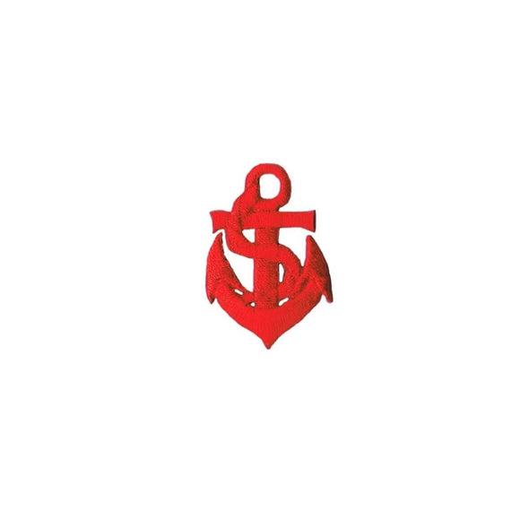1 1/2 INCH Red Anchor Patch Nautical Rope Sailing Embroidered Iron On Applique
