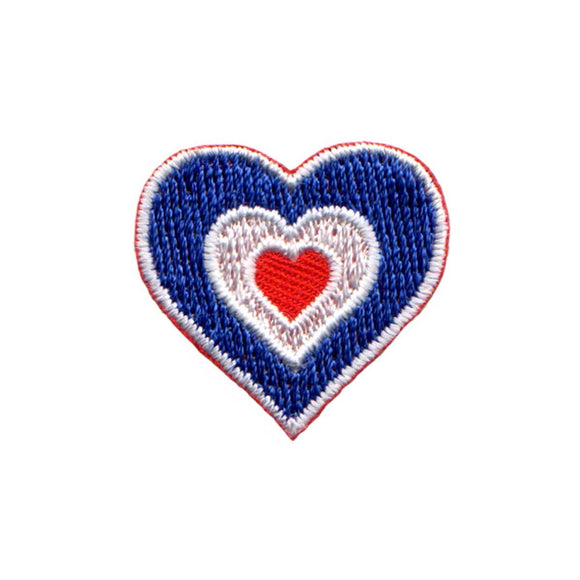 Heart Shaped Mod Target Patch Roundel Bulls eye Embroidered Iron On Applique