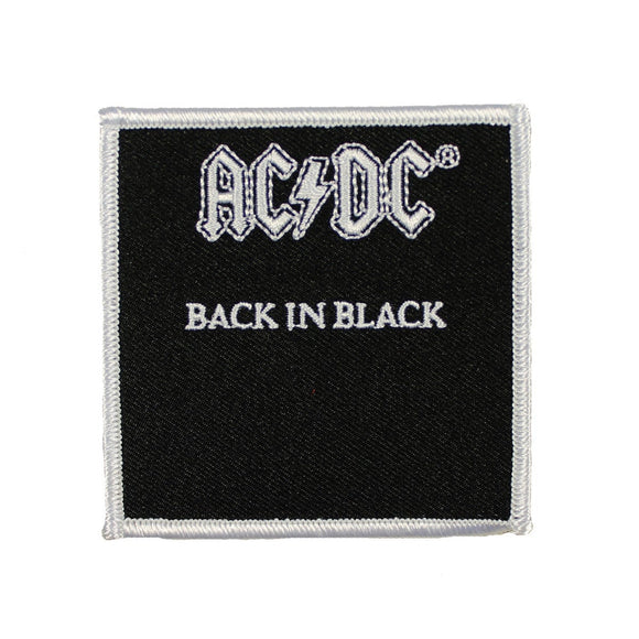 AC/DC ACDC Back in Black Album Cover Art Patch Hard Rock Band Iron On Applique