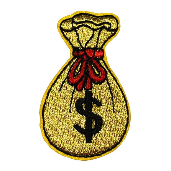 ID 0076C Money Bag/Winning Pouch/Jackpot Embroidered Iron On Applique