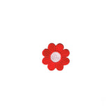 1 Inch Daisy Red Petals White Center Flower Patch Cute Embroidered Iron On