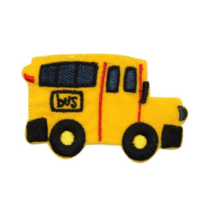 ID 0950A Yellow School Bus Patch Learn Transport Embroider Iron On Applique