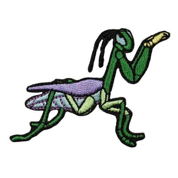 ID 0406 Praying Mantis Green Patch Cartoon Insect Embroidered Iron On Applique