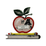 ID 0955 A is for Apple Patch School Teacher Class Embroidered Iron On Applique