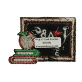 ID 0961A School Chalkboard Patch Teacher Class Room Embroidered Iron On Applique
