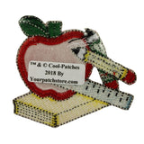 ID 0964 School Apple Pencil Patch Teacher Class Embroidered Iron On Applique