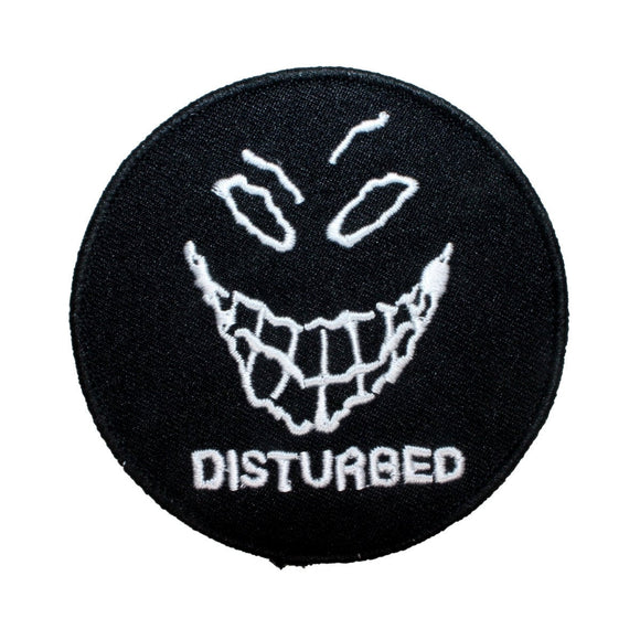 Disturbed Band Mascot Patch The Guy Evil Grin Logo Metal Rock Iron On Applique