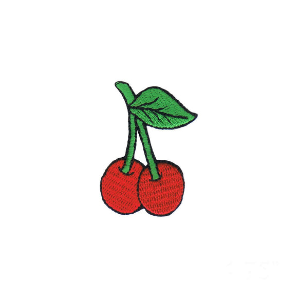 Cherries With Stem Patch Fresh Food Summer Fruit Embroidered Iron On Applique